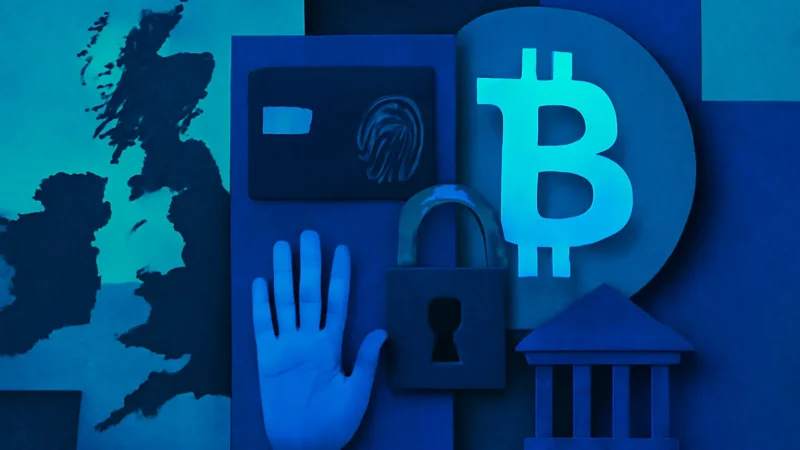 چارچوب تنظیم رمزارز بریتانیا با نمادهای هویت دیجیتال و امنیت مالی